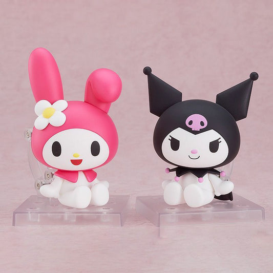 Good Smile Company Nendoroid My Melody (No. 1857) and Kuromi (No. 1858) sitting side by side - Onegai My Melody