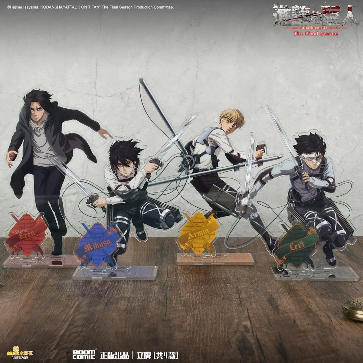 Boom Comic Eren, Mikasa, Armin, Levi (Character Emblem Base) The Final Season - Attack on Titan - photo 5